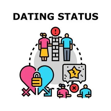 Dating status concept showing relationship connection and breakdown Stock Illustration