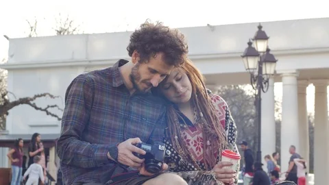 Dating in the summer park Stock Footage 89099865