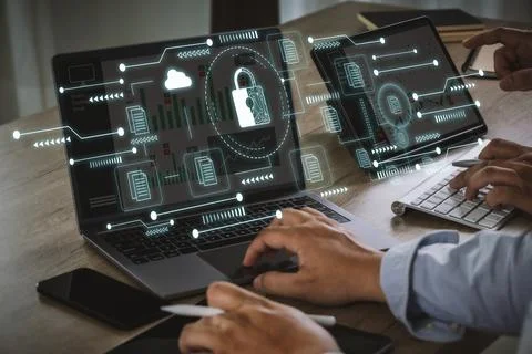 Datum technology analytic digital on laptop analyst working with business a.. Stock Photos