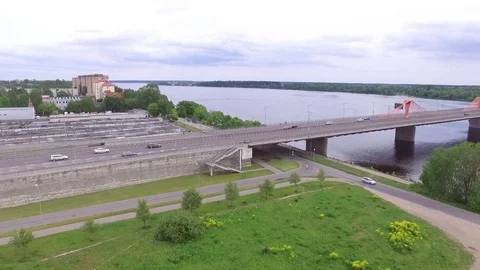Daugava coast, Riga, Latvia Stock Footage 76273826