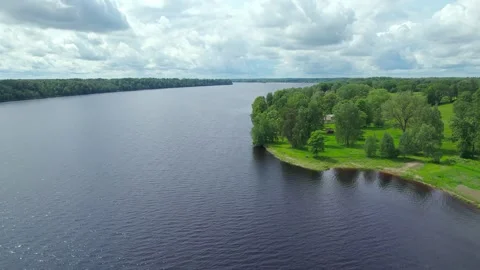 Daugava river Koknese Stock Footage 310941486