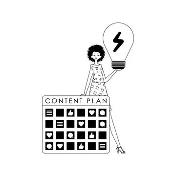 Daughter , capacitance design and light bulb . subject of social network . .. Illustrazione stock