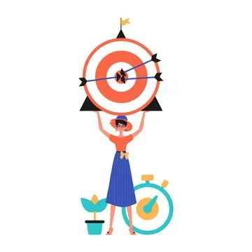 The daughter holds in his handwrite a devour with arrow that hit the kernel b Stock Illustration