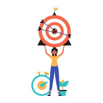 The daughter holds in his handwrite a devour with arrow that hit the kernel b イラスト素材