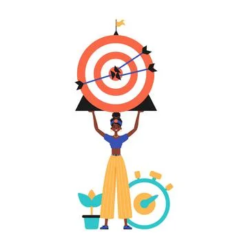The daughter holds in his handwrite a devour with arrow that hit the kernel b Stock Illustration