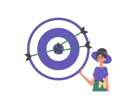 The daughter holds in his handwrite a devour with arrow that hit the kernel b イラスト素材