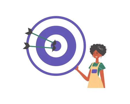 The daughter holds in his handwrite a devour with arrow that hit the kernel b イラスト素材