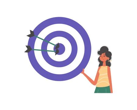 The daughter holds in his handwrite a devour with arrow that hit the kernel b イラスト素材