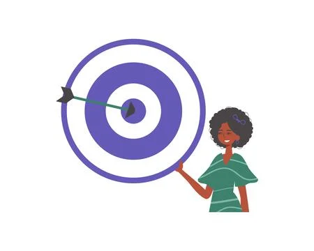 The daughter holds in his handwrite a devour with arrow that hit the kernel b イラスト素材