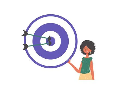 The daughter holds in his handwrite a devour with arrow that hit the kernel b Stock Illustration