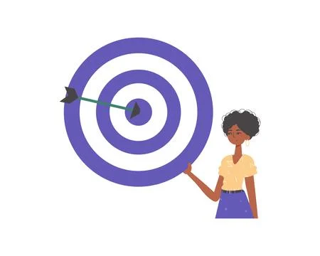 The daughter holds in his handwrite a devour with arrow that hit the kernel b Stock Illustration