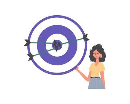 The daughter holds in his handwrite a devour with arrow that hit the kernel b イラスト素材