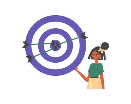 The daughter holds in his handwrite a devour with arrow that hit the kernel b イラスト素材