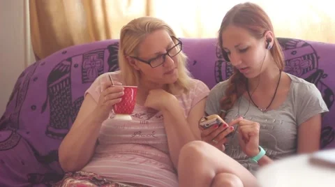 Daughter with mom Video stock 65484911