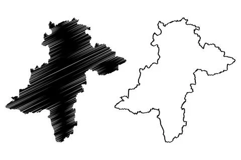 Davanagere district (Karnataka State, Republic of India, Bangalore Division)  Stock Illustration