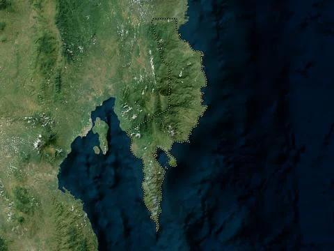 Davao Oriental, Philippines. High resolution satellite map 스톡 일러스트