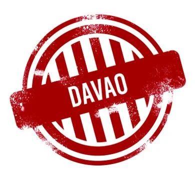 Davao - Red grunge button, stamp Stock Illustration