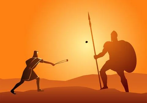 David and Goliath Stock Illustration