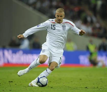 David Beckham In Action. World Cup Qualifier At Wembley: England V Kazakhstan (5 Stock Photos