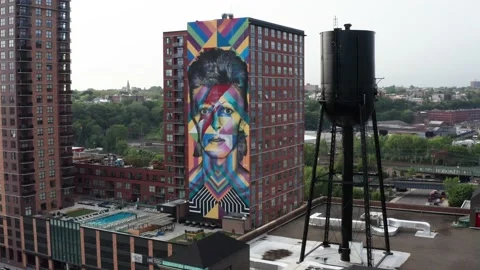 David Bowie Mural Stock Footage 229437525