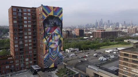 David Bowie Mural Foto stock