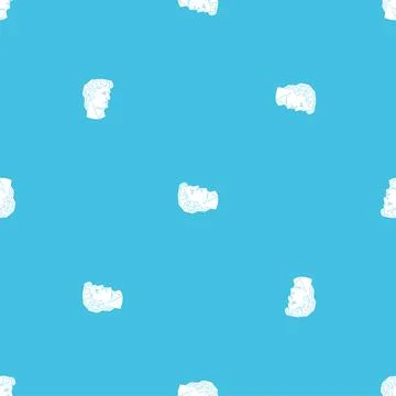 David head Statue pattern seamless. sculpture of Michelangelo background. Ren Stock Illustration