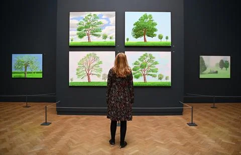 David Hockney - The Arrival of Spring, Normandy exhibit opens in London, United  Fotos de archivo