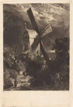 David Lucas after John Constable, Mill near Brighton, 1829 Mill near Brigh... Stock Photos