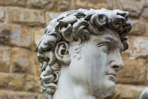 David by Michelangelo,  portrait Stock Photos