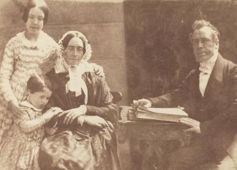 David Octavius Hill and Robert Adamson, Rev Ebenezer Miller and family, 18... Stock Photos