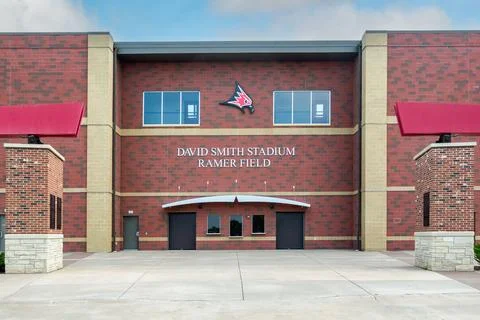 David Smith Stadium and Ramer Field at the University of Wisconsin-River Fall Fotos de archivo