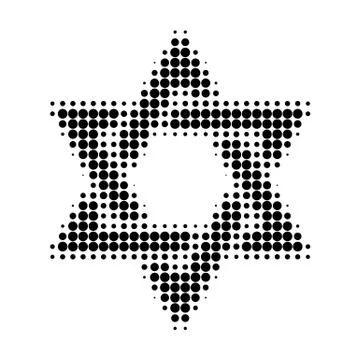 David Star Halftone Dotted Icon Stock Illustration