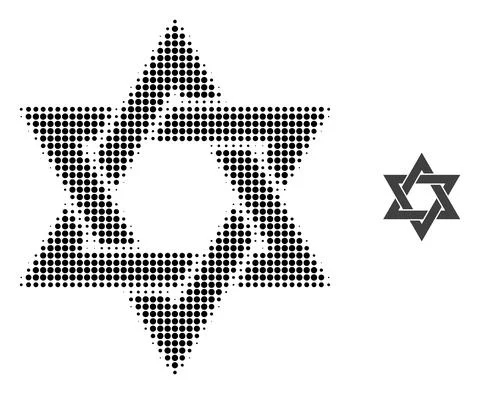 David Star Halftone Dotted Icon Stock Illustration