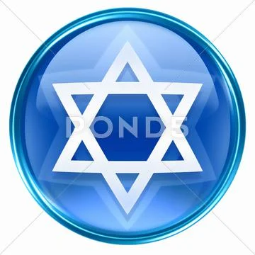 David star icon blue, isolated on white background. Stock Illustration