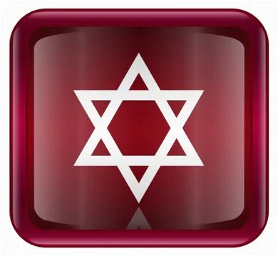 David star icon red, isolated on white background Illustration
