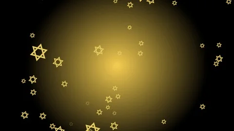 David star symbol flying trough space, black background with blurry glow, 4k Stock Footage 87069457