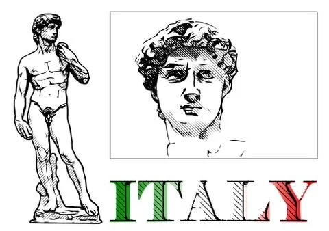 David statue illustration Stock Illustration