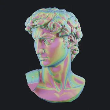 David statue on isolated background. 3d rendering Stock Illustration