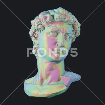 David statue on isolated background. 3d rendering 스톡 일러스트