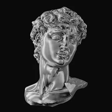 David statue on isolated background. 3d rendering 库存插图