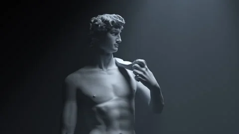 DAVID STATUE by Michelangelo in a 3D animation Stock Footage 235622678