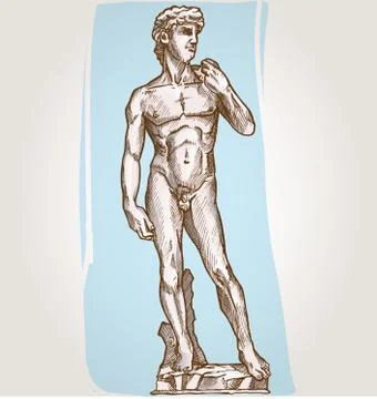 David statue of Michelangelo on  background Stockillustratie