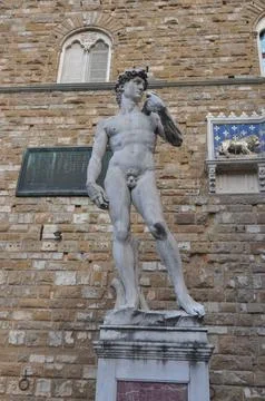 David statue by Michelangelo in Florence Foto stock