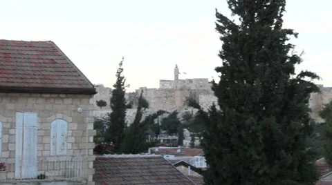 David Tower and wall of old city. Jerusalem. Israel Stock Footage 44129313