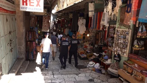 David Tower, Jaffa Gate, Jerusalem Old City 스톡 동영상 124526311