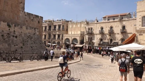 David Tower, Jaffa Gate, Jerusalem Old City 库存影片 124529653