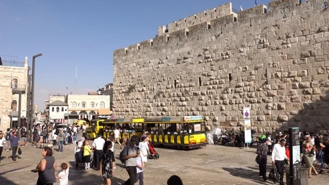 David Tower, Jaffa Gate, Jerusalem Old City 스톡 동영상 124530768