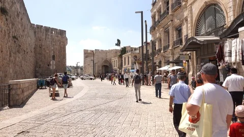 David Tower, Jaffa Gate, Jerusalem Old City 스톡 동영상 124530932
