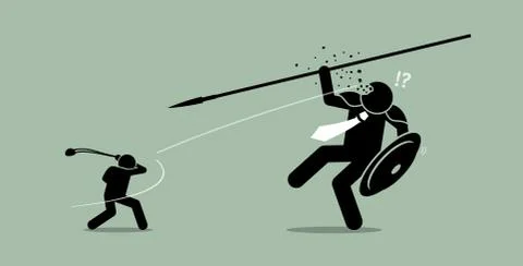 David versus Goliath. Stock Illustration
