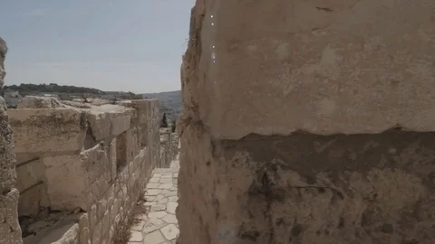 DAVIDSON CENTER - OLD WALL WALKING Stock Footage 82653145